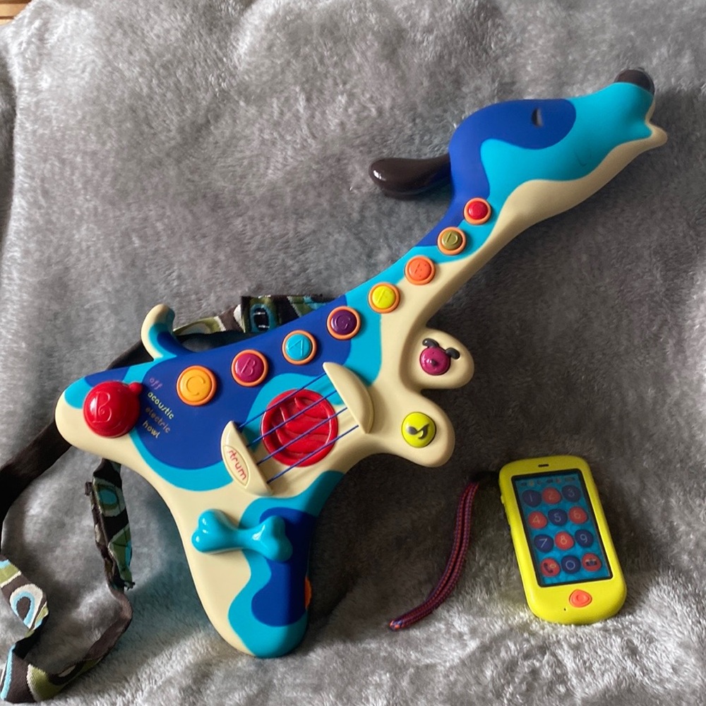 B.toys interactive phone and guitar; Battat B